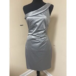 The Limited Silver Off The Shoulder Dress Knee Length, SZ 4